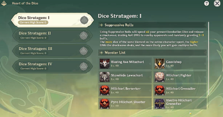 Genshin - How to Play Heart of the Dice - Choose a Stage