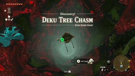 Tears of the Kingdom - Deku Tree Chasm Overworld Location
