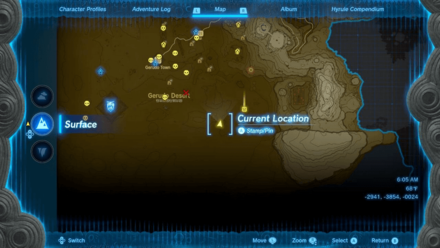 South Gerudo Cave Entrance Map Image