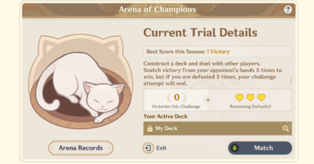 Genshin - Arena of Champions Display Challenge Info