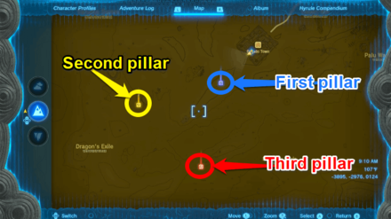 Zelda TOTK - All Pillar Locations Map