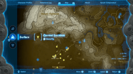 West Gerudo Underground Ruins Entrance Map Image