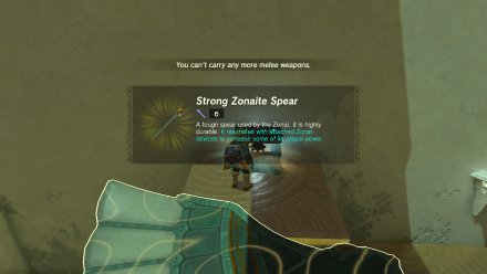 Zelda TotK Apogek Shrine Strong Zonaite Spear