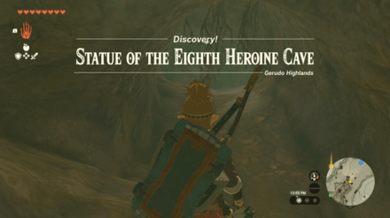 Statue of the Eighth Heroine Cave Entrance Overworld Image