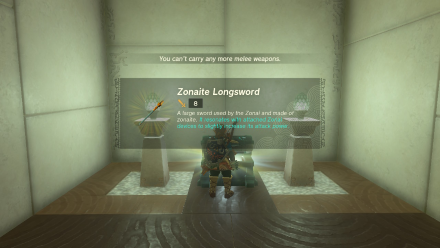 Zelda TotK Sikukuu Shrine Zonaite Longsword