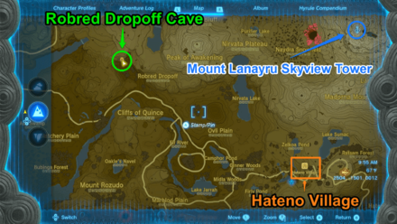 Tears of the Kingdom TOTK - Robred Dropoff Cave Route