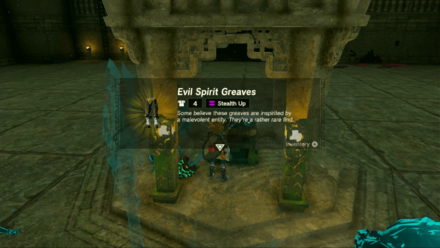 Zelda Tears of the Kingdom TotK Getting the Evil Spirit Greaves