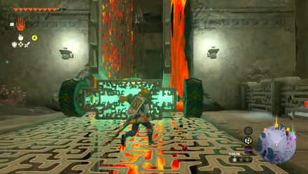 TotK - squeezing the container between the lava