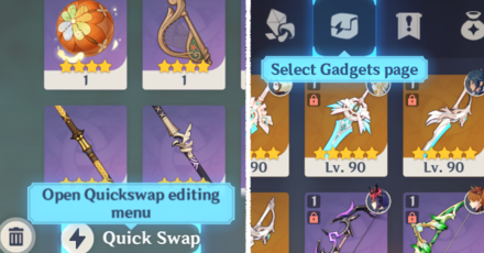 Genshin - Open inventory and go to Gadgets