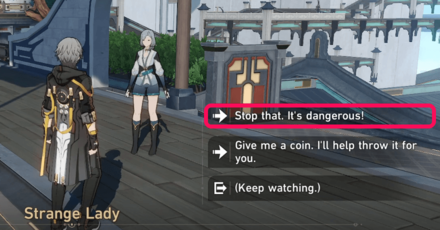 Honkai Star Rail - Stop the Strange Lady from Throwing Coins