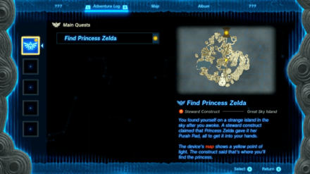 Zelda TotK - Progress the Main Quest at the Great Sky Island