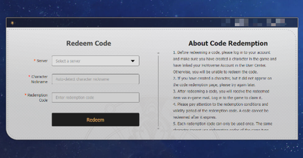 Honkai Star Rail - Redeem Code Website