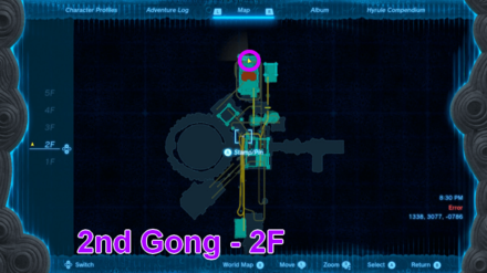 Zelda TotK - Fire Temple 2F Map