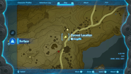 Zelda TotK Wao-os Shrine Entrance Map