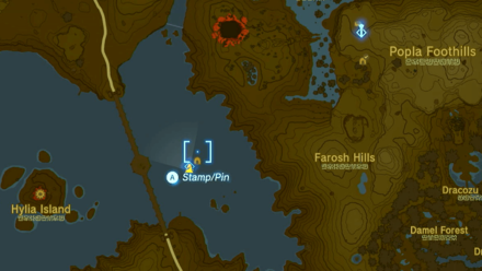 Lake Hylia Whirlpool Cave Entrance Map Image