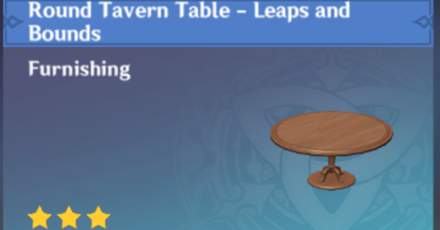 Genshin Impact - How to Get Round Tavern Table - Leaps and Bounds Furnishing
