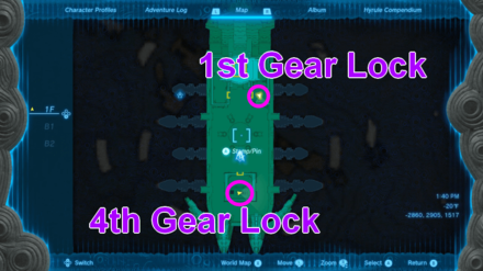 TOTK - Wind Temple 1st and 4th Gear Lock 1F