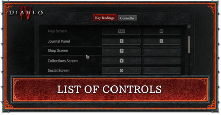 Diablo 4 - List of Controls Banner