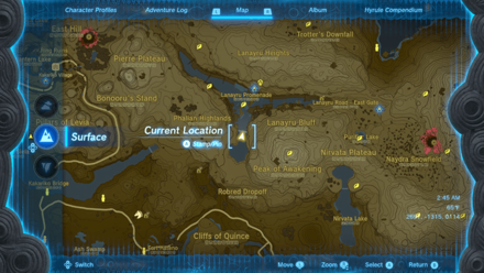 Lanayru Road South Cave Entrance Map Image