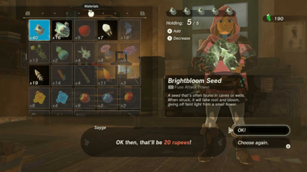 Zelda TotK - Beige Color Brightbloom Seeds