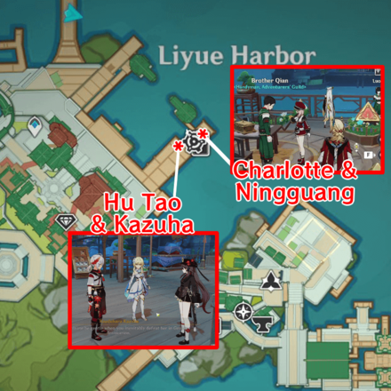 Genshin - Duel Summoners Summit Day 2 Character Locations Map
