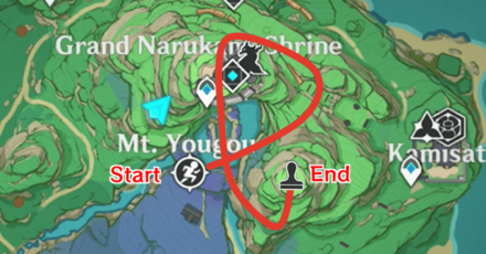 Genshin - Scenic Tour Grand Narukami Shrine - Map Course