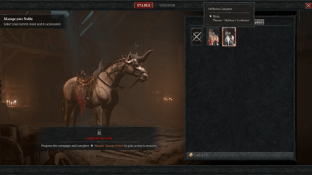 Diablo 4 - Equip Mounts and Barding at the Stable
