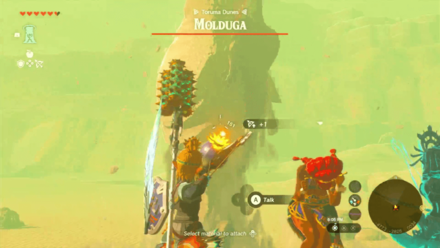 Zelda Tears of the Kingdom TotK Using Bomb Arrows on the Molduga