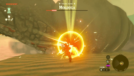 Zelda Tears of the Kingdom TotK Attacking the Molduga