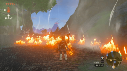Zelda TotK - Burning Grass Updrafts