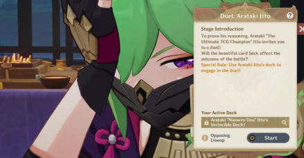 Genshin - Cards Out! Grievances Begone Quest - Accepting Arataki Itto