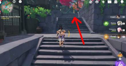 Genshin - Cards Out! Grievances Begone Quest - Head further inside Ritou