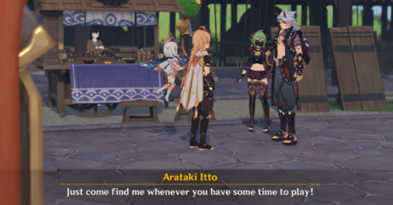 Genshin - Cards Out! Grievances Begone Quest - Declining Arataki Itto