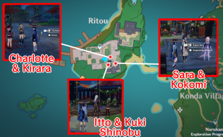 Genshin - Act 3 Character Locations Day 3