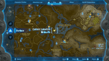 Lanayru Wetlands Well Entrance Map Image