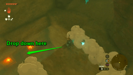 Zelda Tears of the Kingdom TotK Dropping Down to a Hidden Pathway