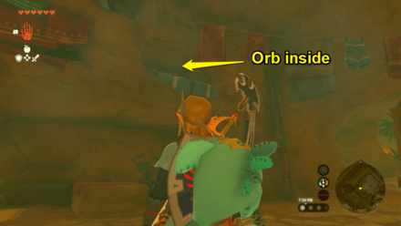 Zelda Tears of the Kingdom TotK Orb in the Gerudo Shelter Dormitory