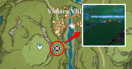 Genshin - A Tour of Wonders Day 4 - Vimara Village Location for Shroom Danger