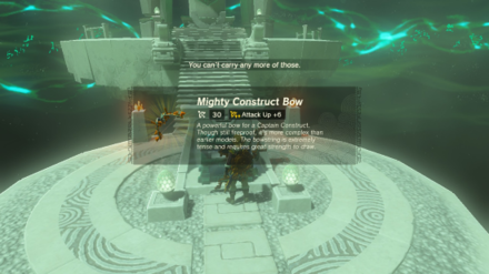 Zelda TotK Siyamotsus Shrine Mighty Construct Bow