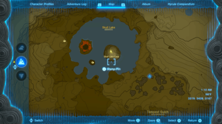 Skull Lake Cave Entrance Map Image