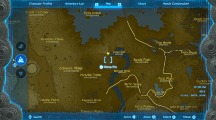 Cora Lakefront Cave Entrance Map Image