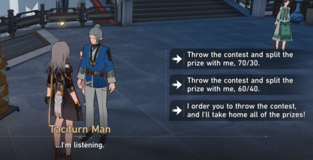 Honkai Star Rail - Fair and Square - Negotiate with Taciturn Man