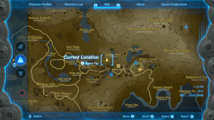 Hateno Village North Well Entrance Map Image