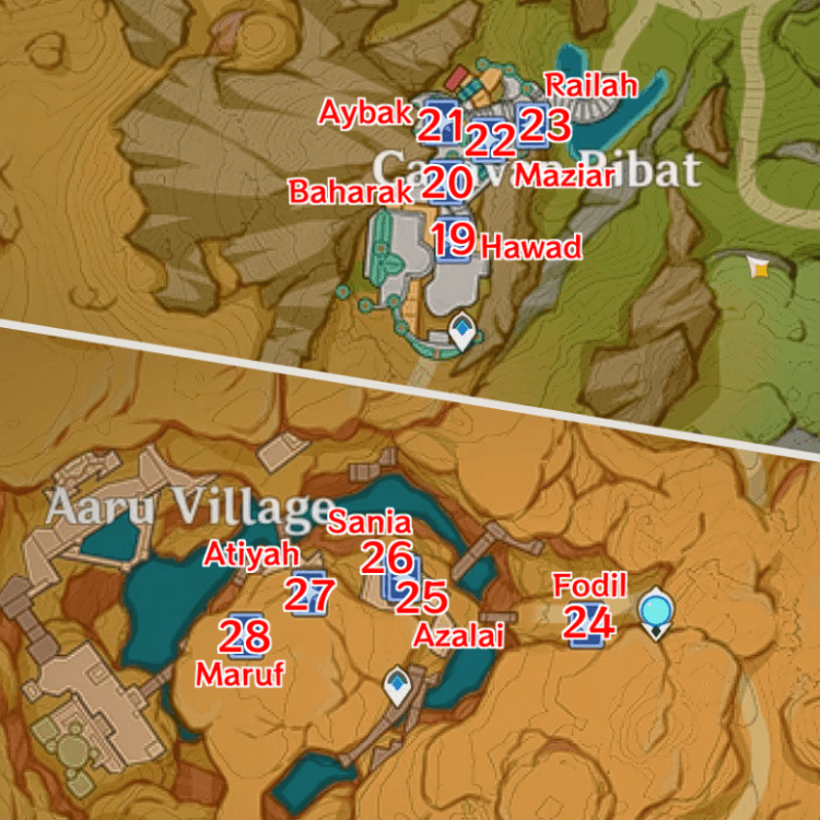 All TCG Player Locations in Mondstadt