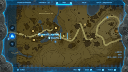 Hateno Village East Well Entrance Map Image