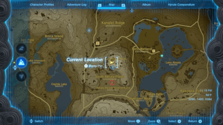 Akkala Citadel Ruins Summit Cave Entrance Map Image