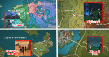 Genshin Impact - King of Invokations Grand Prix Day 4 Character Locations