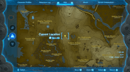 Tobio’s Hollow Cave Entrance Map Image