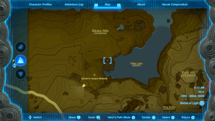 Byroad to Lanayru Wetlands Entrance Map Image