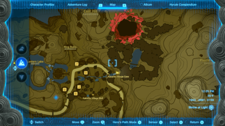 Kakariko Village Cave Entrance Map Image